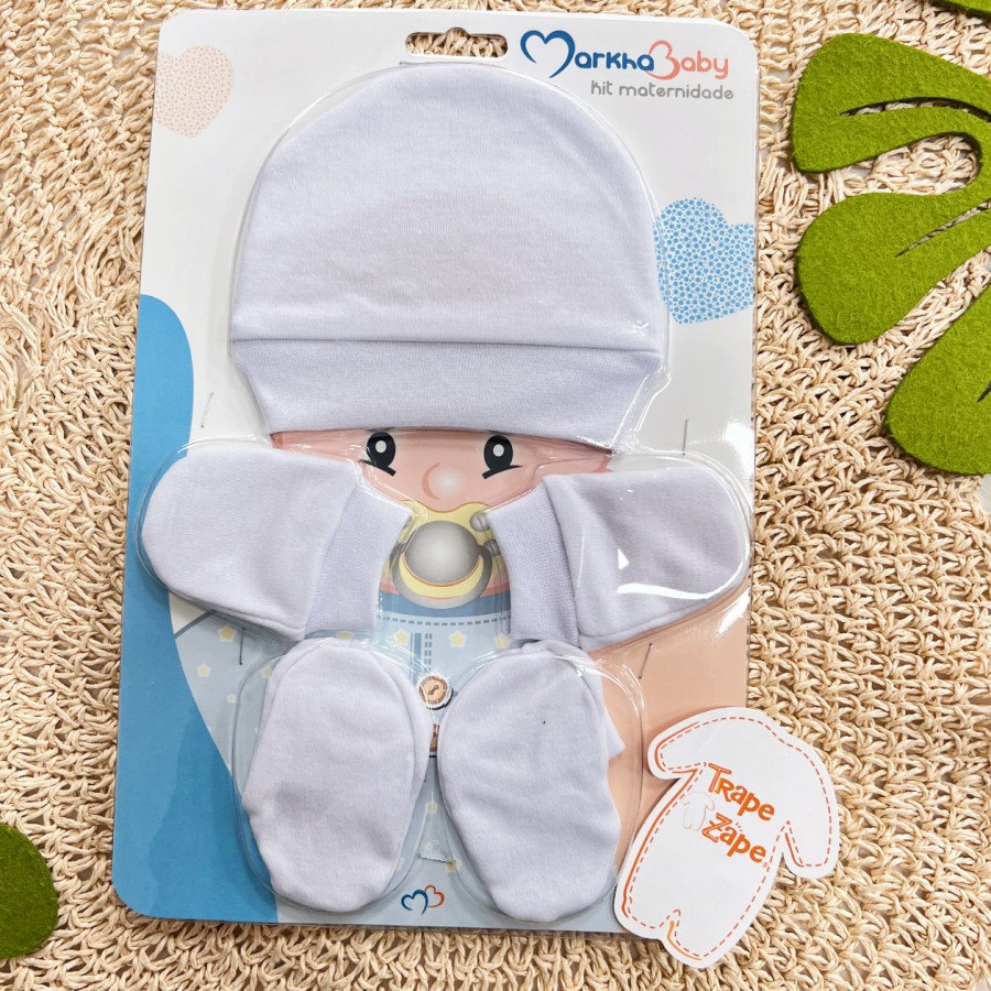 Kit Touca/Luva/Sapatinho - BRANCO